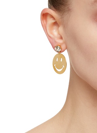 Figure View - Click To Enlarge - VENESSA ARIZAGA - ‘Sparkling Smile’ Gold Plated Brass Rhinestone Earrings