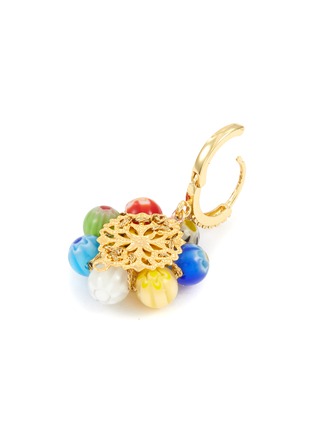 Detail View - Click To Enlarge - VENESSA ARIZAGA - ‘Mini Happy Flower’ Gold Plated Brass Glass Ceramic Bead Rhinestone Drop Earrings