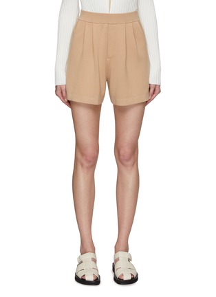 Main View - Click To Enlarge - CRUSH COLLECTION - Pleated High Waist Wide Leg Shorts