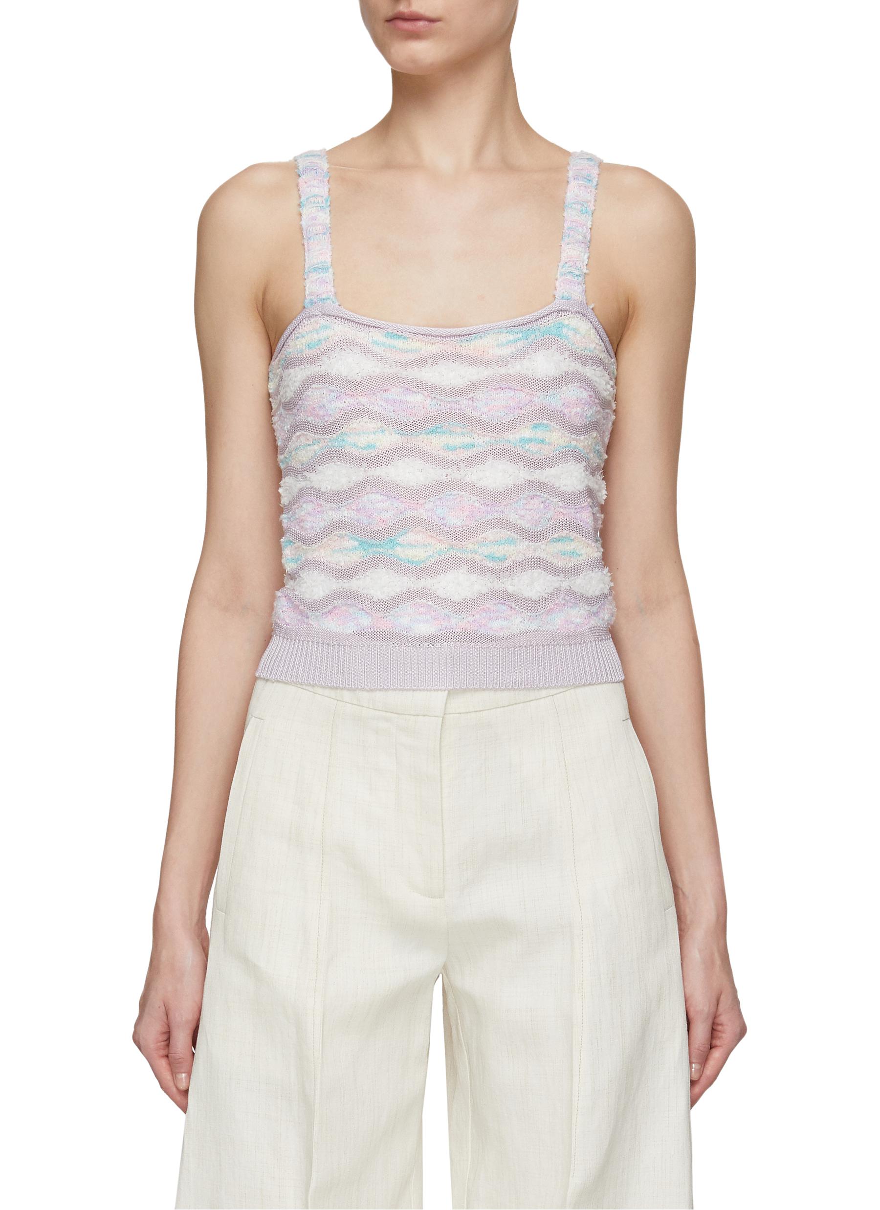 CRUSH COLLECTION MULTI COLOURED STRIPE KNIT TANK TOP