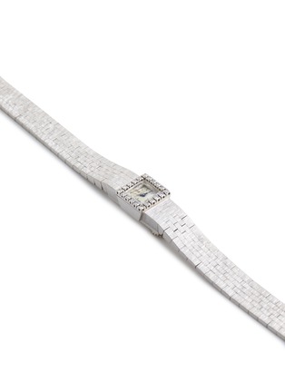 Detail View - Click To Enlarge - LANE CRAWFORD VINTAGE WATCHES - Gübelin 18k White Gold Square Dial Diamond Lady Wrist Watch