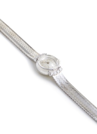 Detail View - Click To Enlarge - LANE CRAWFORD VINTAGE WATCHES - Rolex 18k White Gold Case Circular Dial Diamond Lady Wrist Watch