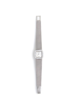 Main View - Click To Enlarge - LANE CRAWFORD VINTAGE WATCHES - Omega 18k White Gold Case Square Dial Diamond Lady Wrist Watch