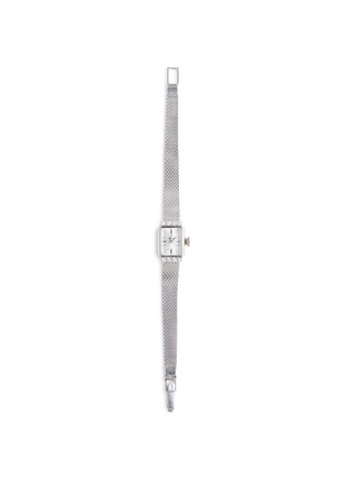 Main View - Click To Enlarge - LANE CRAWFORD VINTAGE WATCHES - Omega 14k White Gold Case Rectangle  Dial Diamond Lady Wrist Watch
