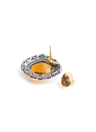 Detail View - Click To Enlarge - TUKKA - Gold Silver Diamond Citrine Ruby Stud Earrings