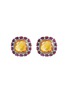 TUKKA - Gold Silver Diamond Citrine Ruby Stud Earrings