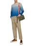 Figure View - Click To Enlarge - SCOTCH & SODA - Dip Dye Striped Cotton Long Sleeve T-Shirt