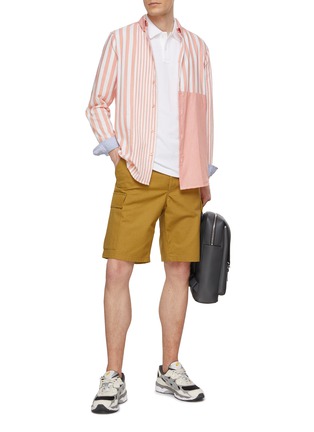 Figure View - Click To Enlarge - SCOTCH & SODA - Panelled Striped Cotton Shirt