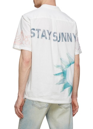 Back View - Click To Enlarge - SCOTCH & SODA - Watercolour Graphic Print Cotton Short Sleeve Shirt