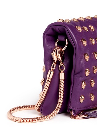 Detail View - Click To Enlarge - THOMAS WYLDE - Skull stud flap front leather bag 