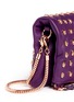 Detail View - Click To Enlarge - THOMAS WYLDE - Skull stud flap front leather bag 