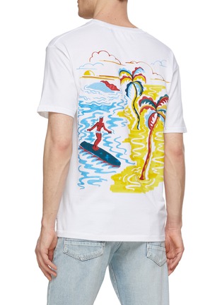 Back View - Click To Enlarge - SCOTCH & SODA - Surfer Graphic Cotton Crewneck T-Shirt