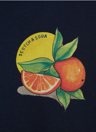  - SCOTCH & SODA - Back Graphic Contrast Stitching Cotton Crewneck T-Shirt
