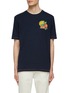 Main View - Click To Enlarge - SCOTCH & SODA - Back Graphic Contrast Stitching Cotton Crewneck T-Shirt