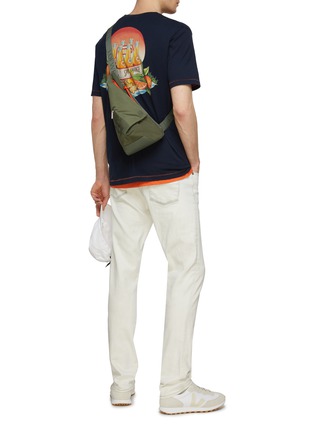 Figure View - Click To Enlarge - SCOTCH & SODA - Back Graphic Contrast Stitching Cotton Crewneck T-Shirt