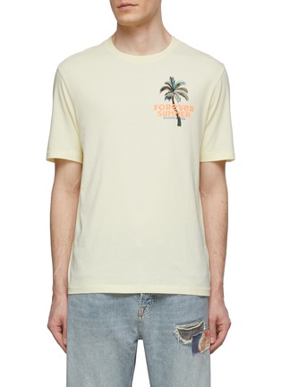 Main View - Click To Enlarge - SCOTCH & SODA - Endless Summer Artwork Print Cotton Crewneck T-Shirt