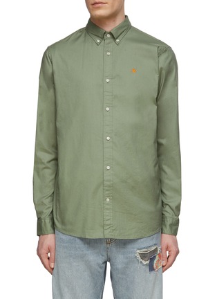Main View - Click To Enlarge - SCOTCH & SODA - Logo Embroidery Cotton Blend Shirt