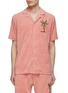 Main View - Click To Enlarge - SCOTCH & SODA - Palm Tree Embroidery Cotton Terry Short Sleeve Shirt