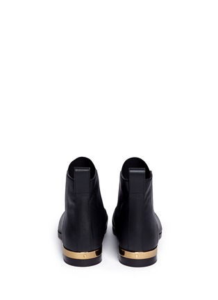 Back View - Click To Enlarge - CHLOÉ - Metal plate heel leather Chelsea boots