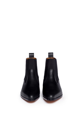 Figure View - Click To Enlarge - CHLOÉ - Metal plate heel leather Chelsea boots