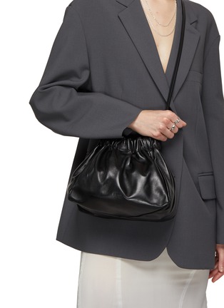 Front View - Click To Enlarge - JIL SANDER - ‘Scrunch’ Leather Crossbody Bag