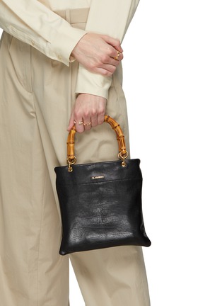 Front View - Click To Enlarge - JIL SANDER - Bamboo Handle Leather Shopper Bag