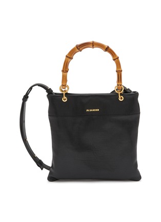 Main View - Click To Enlarge - JIL SANDER - Bamboo Handle Leather Shopper Bag