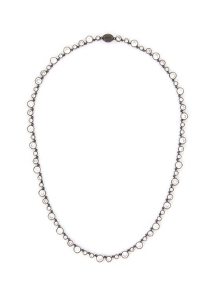 Main View - Click To Enlarge - NUMBERING - ‘Balance’ Plated Sterling Silver Crystal Zirconia Round Bezel Necklace