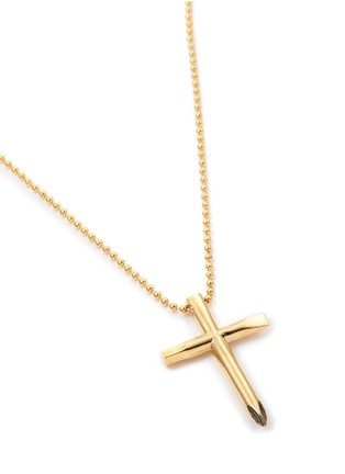 Detail View - Click To Enlarge - NUMBERING - 14K Gold Plated Brass Screwdriver Cross Necklace