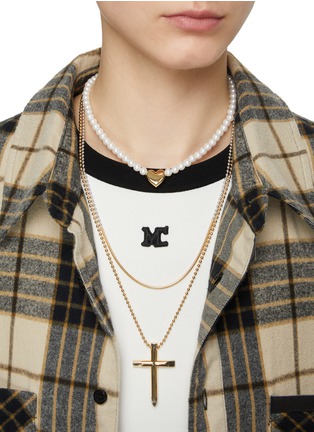 Figure View - Click To Enlarge - NUMBERING - 14K Gold Plated Brass Screwdriver Cross Necklace