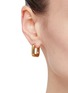 Figure View - Click To Enlarge - NÚMBERING - Square Volume 14K Gold Plated Brass Hoop Earring