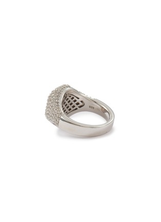 Detail View - Click To Enlarge - NUMBERING - Platinum Plated Sterling Silver Cubic Zirconia Pave Signet Ring