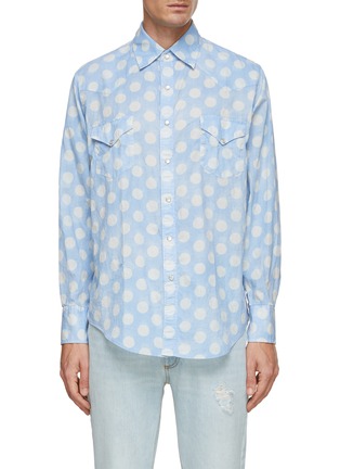 Main View - Click To Enlarge - ERL - Polka Dot Print Button Up Shirt