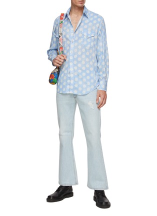 Figure View - Click To Enlarge - ERL - Polka Dot Print Button Up Shirt