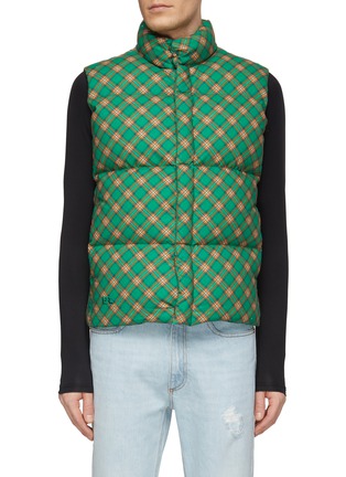 Main View - Click To Enlarge - ERL - Plaid Print Quilted Puffer Vest