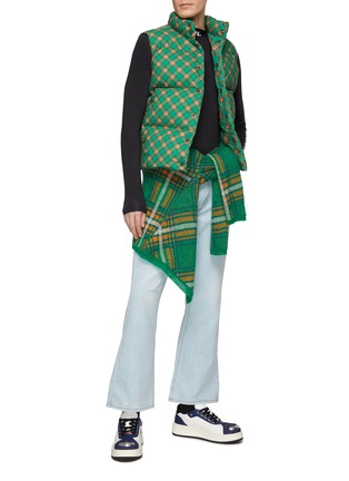 Figure View - Click To Enlarge - ERL - Plaid Print Quilted Puffer Vest