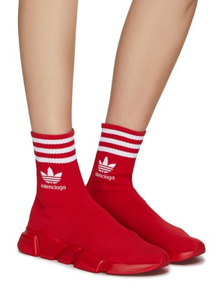 Figure View - Click To Enlarge - BALENCIAGA - X ADIDAS ‘SPEED’ HIGH TOP SOCK SNEAKERS