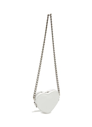 Detail View - Click To Enlarge - BALENCIAGA - Mini ‘Cagole’ Heart Shape Arena Finish Leather Chain Crossbody Bag