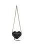 Main View - Click To Enlarge - BALENCIAGA - Mini ‘Cagole’ Heart Shape Arena Finish Leather Chain Crossbody Bag