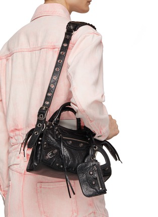 Figure View - Click To Enlarge - BALENCIAGA - ‘Neo Cagole XS’ Arena Lamb Leather Shoulder Bag
