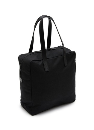 Detail View - Click To Enlarge - COMME DES GARÇONS HOMME - Leather Handle Logo Tag Nylon Tote Bag