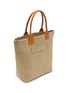 Detail View - Click To Enlarge - COMME DES GARÇONS HOMME - Leather Handle Logo Print Canvas Tote Bag
