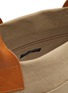 Detail View - Click To Enlarge - COMME DES GARÇONS HOMME - Leather Handle Logo Print Canvas Tote Bag