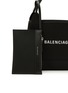  - BALENCIAGA - ‘Navy Cabas XS’ Logo Print Cotton Canvas Top Handle Bag
