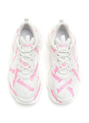 Detail View - Click To Enlarge - BALENCIAGA - ‘Triple S’ Allover Logo Print Low Top Sneakers