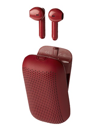 Detail View - Click To Enlarge - LEXON - Speakerbuds — Red