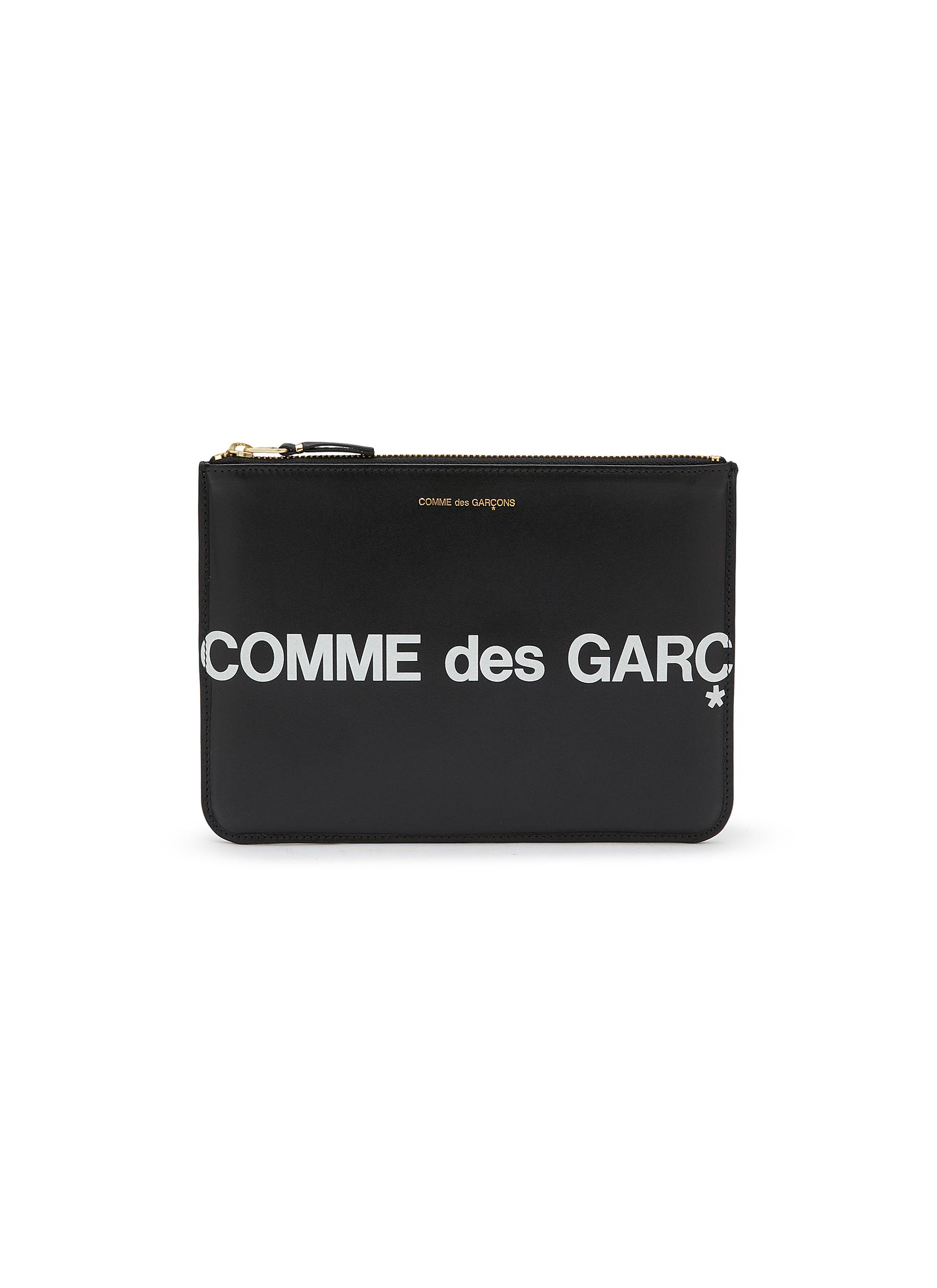 COMME DES GARCONS Logo Print Leather Pouch