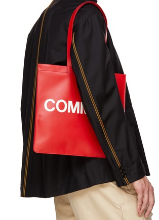 Comme Des Garcons Wallet Leather Tote Bag With Logo