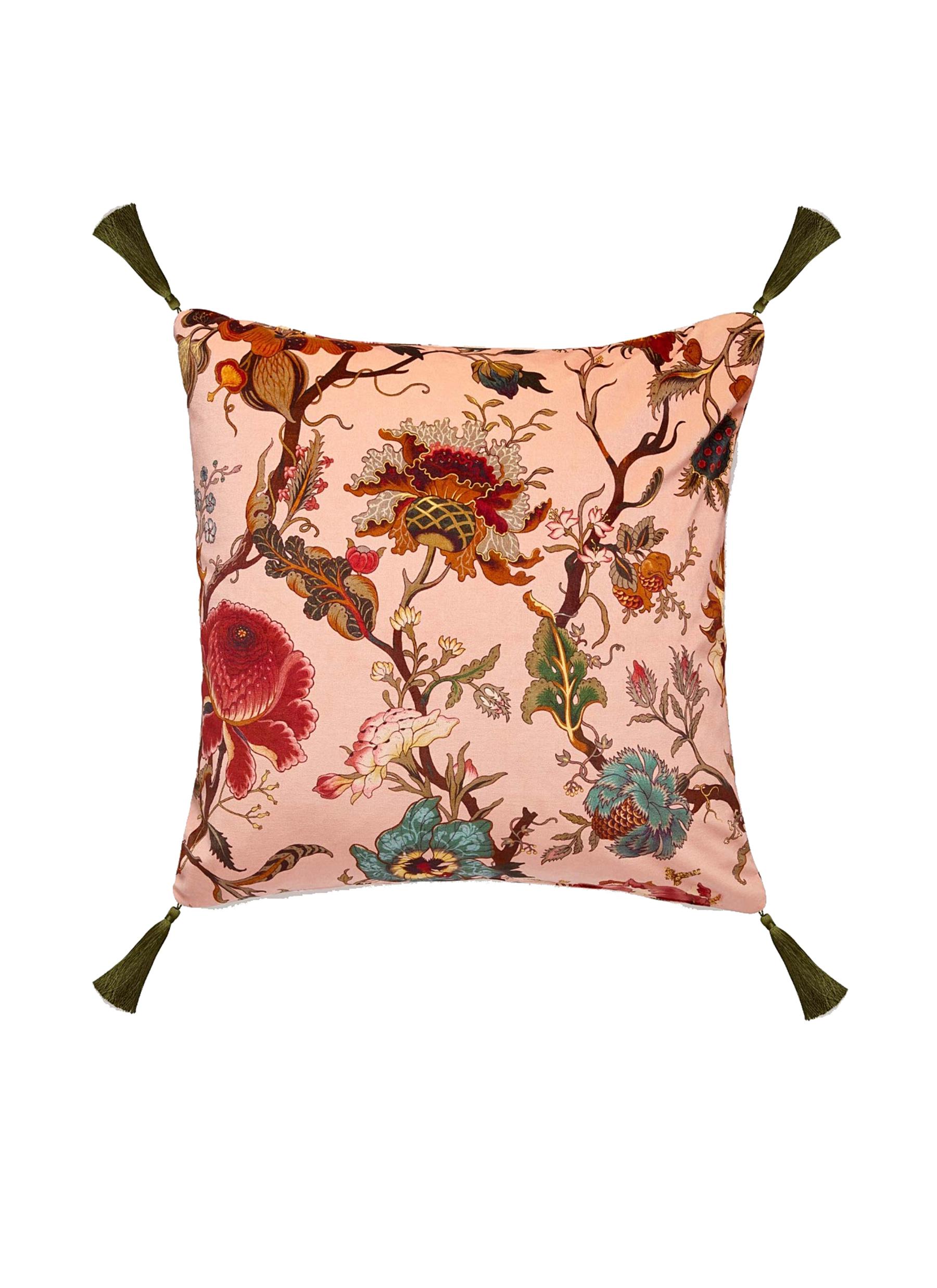 House Of Hackney Artemis Large Tassel Velvet Cushion Blush