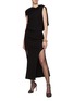 Figure View - Click To Enlarge - ROLAND MOURET - DRAPED DETAIL SLEEVELESS OPEN BACK CADY TOP